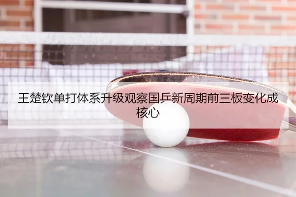 王楚钦单打体系升级观察国乒新周期前三板变化成核心